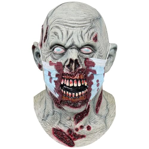 Claofoc Zombie Maske Gruselige Blutige Gesichtsmaske mit weißen Augen Halloween Gruseliger Horror Walking Dead Monster Teufel Dämon Zombie Kopfbedeckung Cosplay Masken für Erwachsene Claofoc Zombie Maske Gruselige Blutige Gesichtsmaske mit weißen Augen Halloween Gruseliger Horror Walking Dead Monster Teufel Dämon Zombie Kopfbedeckung Cosplay Masken für Erwachsene von Claofoc