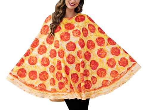 Clarisbelle Halloween Damen Neuheit Pizza Poncho Kostüm Lustiger Umhang Erwachsene Cosplay Essen Onesies Clarisbelle Halloween Damen Neuheit Pizza Poncho Kostüm Lustiger Umhang Erwachsene Cosplay Essen Onesies von Clarisbelle