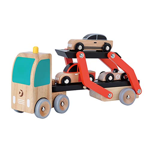 Classic World Autotransporter mit 3 Fahrzeugen aus Holz für Kinder ab 18 Monaten Classic World Autotransporter mit 3 Fahrzeugen aus Holz für Kinder ab 18 Monaten von Classic World