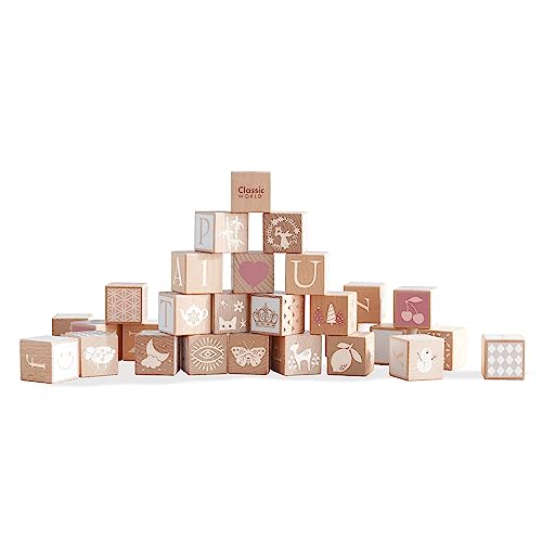 Classic World Holzbausteine Iris | Holzspielzeug für Kinder ab 18 Monaten | Bauklötze für Jungen und Mädchen | mit den 26 Buchstaben, Zahlen und vielfältigen Mustern Classic World Holzbausteine Iris | Holzspielzeug für Kinder ab 18 Monaten | Bauklötze für Jungen und Mädchen | mit den 26 Buchstaben, Zahlen und vielfältigen Mustern von Classic World