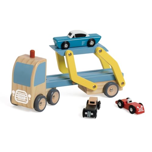 Classic World Autotransporter Holzspielzeug – LKW mit Rampe & 3 Holzautos – Fahrzeuge für Kinder ab 18 Monaten – Spielzeugauto & Geschenk für 1-3 Jahre Classic World Autotransporter Holzspielzeug – LKW mit Rampe & 3 Holzautos – Fahrzeuge für Kinder ab 18 Monaten – Spielzeugauto & Geschenk für 1-3 Jahre von Classic World