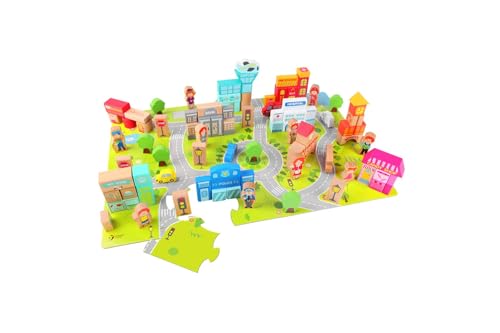 Classic World Houten Blokken Stad, 120dlg. von Classic World