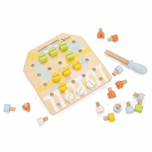 Classic World Schraubbrett | Holzspielzeug mit 27 Teilen | für Jungen und Mädchen | Schraubplatte mit Schrauben und Schraubenzieher | Spielzeug ab 3 Jahre Classic World Schraubbrett | Holzspielzeug mit 27 Teilen | für Jungen und Mädchen | Schraubplatte mit Schrauben und Schraubenzieher | Spielzeug ab 3 Jahre von Classic World
