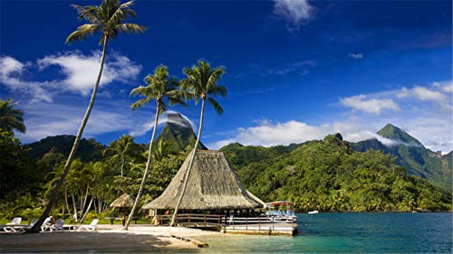 ClassicJP 1000 Stück Puzzle Hobbit Pazifisches Tropisches des Tahiti-Inselozeans Für Erwachsene Innenministerium Schlafzimmer Dekoration 1000 Stück von ClassicJP
