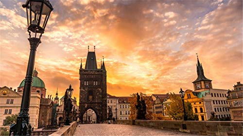 ClassicJP 1000 Teile Puzzles für Erwachsene Sonnenuntergang in der Prag-Brücke, Landschaft Puzzle 1000 Teile DIY für Kinder Spielzeug Geschenk ClassicJP 1000 Teile Puzzles für Erwachsene Sonnenuntergang in der Prag-Brücke, Landschaft Puzzle 1000 Teile DIY für Kinder Spielzeug Geschenk von ClassicJP