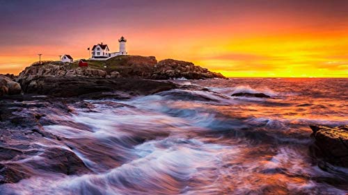 ClassicJP Puzzles 1000 Teile Leuchtturm auf Felsenmeer Für erwachsenes von ClassicJP