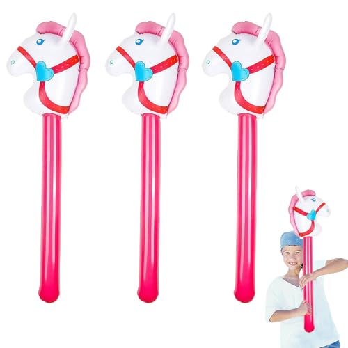 3 Stück Aufblasbares Stabpferd, Pink Steckenpferd Kinder, Hobby Horse Pferde Eignet Sich für Das Alltägliche Spielen von Kindern, Geburtstagspartys Eltern Kind Aktivitäten Dekorationen usw 3 Stück Aufblasbares Stabpferd, Pink Steckenpferd Kinder, Hobby Horse Pferde Eignet Sich für Das Alltägliche Spielen von Kindern, Geburtstagspartys Eltern Kind Aktivitäten Dekorationen usw von ClcIosis