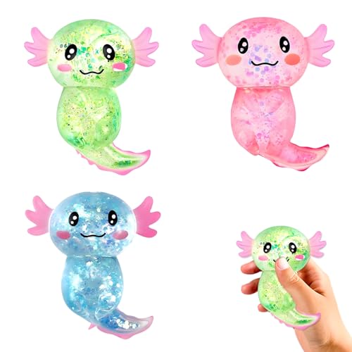3 Stück Quetschball Kinder, Lustig Axolotl Squishy, Axolotl Spielzeug Blau Grün und Pink Squeeze Toy 8x10 cm, Langsam Steigendes Spielzeug Material Weicher Rücksprung Geeignet für Jungen und Mädchen 3 Stück Quetschball Kinder, Lustig Axolotl Squishy, Axolotl Spielzeug Blau Grün und Pink Squeeze Toy 8x10 cm, Langsam Steigendes Spielzeug Material Weicher Rücksprung Geeignet für Jungen und Mädchen von ClcIosis