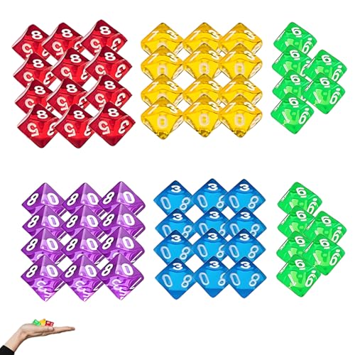 60 Stück Polyedrische Würfelset, Farbspielwürfel, für Mathe Spiele und Lernaktivitäten Flüsterwürfel Set Table Games Card Game Role Play für Unterhaltungsaktivitäten Familientreffen Freizeitlokale von ClcIosis