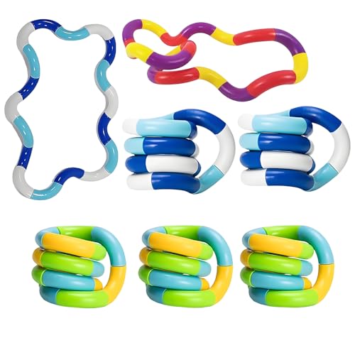 7 Stück Fidget Toys Kinder Tangletangle Fidget Sensory Toys, Bunte Twist & Dreh Spielzeuge Zur Stressabbau, Anti-Angst Geschenk Für Kids 7 Stück Fidget Toys Kinder Tangletangle Fidget Sensory Toys, Bunte Twist & Dreh Spielzeuge Zur Stressabbau, Anti-Angst Geschenk Für Kids von ClcIosis