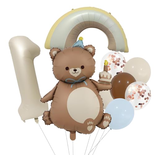 9 Stück Bär Geburtstagsdeko 1 Jahr Junge Set,1 Geburtstag Junge für Kinder, Mädchen, Sie Verleihen Dem Veranstaltungsort Oder der Party Eine Angenehme Atmosphäre von ClcIosis