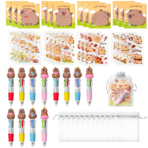 ClcIosis 48 Stück Capybara Gastgeschenke Geburtstag, Capybara Set für Kinder Sachen für Geburtstagsparty Schule und Kreativspielzeit Inklusive Stifte Sticker Notizen und Geschenktaschen ClcIosis 48 Stück Capybara Gastgeschenke Geburtstag, Capybara Set für Kinder Sachen für Geburtstagsparty Schule und Kreativspielzeit Inklusive Stifte Sticker Notizen und Geschenktaschen von ClcIosis