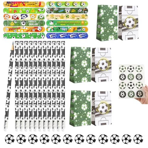 ClcIosis 48 Stück Fussball Geburtstag Deko Kindergeburtstag Fussball Set mit 12 Armband, 12 Radiergummi-Stiften 12-Radiergummiund 12 Geschenktüten,Geburtstagstüten Kinder, Party Deko Jungen ClcIosis 48 Stück Fussball Geburtstag Deko Kindergeburtstag Fussball Set mit 12 Armband, 12 Radiergummi-Stiften 12-Radiergummiund 12 Geschenktüten,Geburtstagstüten Kinder, Party Deko Jungen von ClcIosis