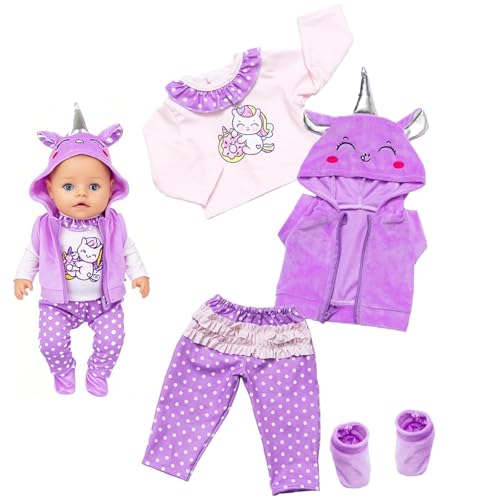 Süße Lila Puppenkleidung als Baby Born Set,Puppen Kleidung, Kleidung Baby Kleidung Weiche Babyborn Bekleid ung Zoll Puppenkleidungsset Mädchen Geburtstag Geschenk von ClcIosis