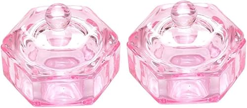 2 Stück Glas-Nagelkunst-Becher, Dipgläser, Nagel-Dappen-Schalen, Nagelpulver-Halter, Nagelflüssigkeitsbehälter mit Deckel, sechseckiger Nagellack, Nagelkunst und Nagellack, Nagelsalon-Zubehör 2 Stück Glas-Nagelkunst-Becher, Dipgläser, Nagel-Dappen-Schalen, Nagelpulver-Halter, Nagelflüssigkeitsbehälter mit Deckel, sechseckiger Nagellack, Nagelkunst und Nagellack, Nagelsalon-Zubehör von Cldaisy
