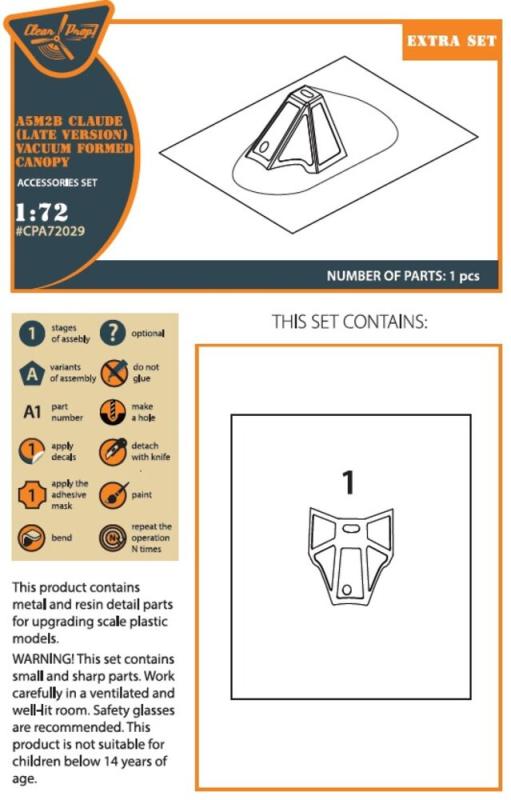 A5M2b Claude (late version) - Vacuum formed canopy [Clear Prop] von Clear Prop
