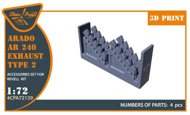 Arado Ar-240 - Exhausts type 2 [Revell] von Clear Prop