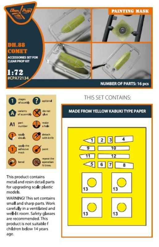 DH.88 Comet - Painting mask [Clear Prop] von Clear Prop