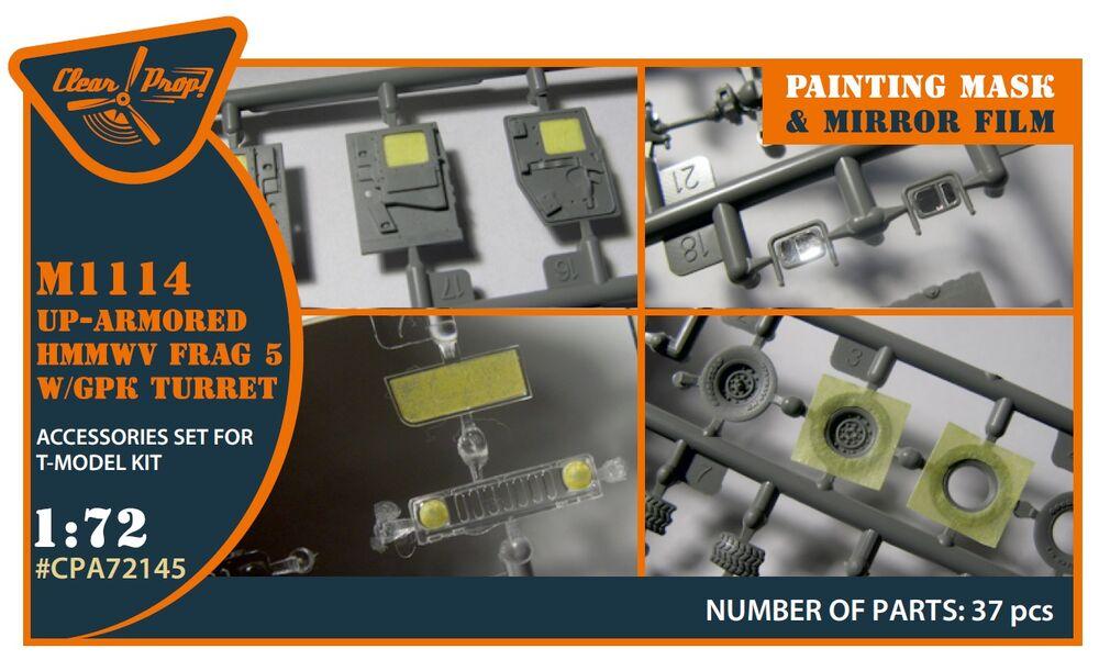 M1114 Up-armored HMMWV Frag 5 W/GPK Turren - Painting mask [T-Model] von Clear Prop