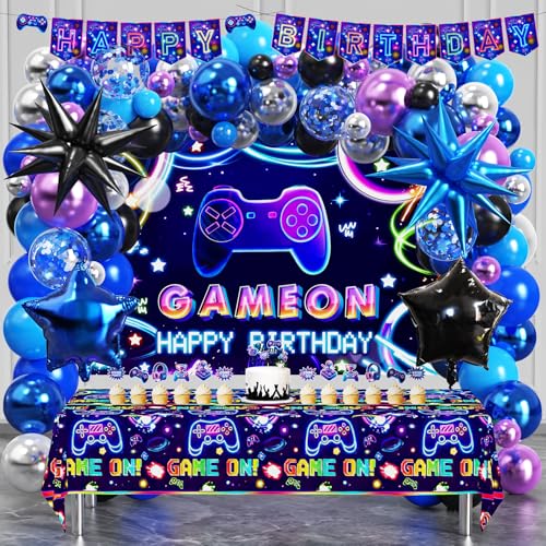 Cleboen Videospiel Geburtstagsdeko Jungen Gaming Party Deko Geburtstag mit Luftballons Folienballon Foto Hintergrund Tischdecke Cake Topper Happy Birthday Girlande Gamer Gaming Party Dekoration Cleboen Videospiel Geburtstagsdeko Jungen Gaming Party Deko Geburtstag mit Luftballons Folienballon Foto Hintergrund Tischdecke Cake Topper Happy Birthday Girlande Gamer Gaming Party Dekoration von Cleboen