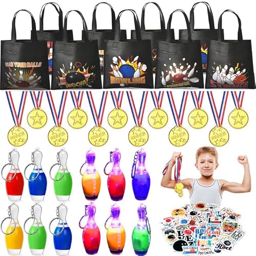 Cleboen 86STK Bowling Mitgebsel Kindergeburtstag Medaillen Bowling Bowlingkugel Schlüsselanhänger Mitgebsel Tüten Sticker Give Aways für Mitbringsel Kinder Bowling Piñata Füllung Gastgeschenke Cleboen 86STK Bowling Mitgebsel Kindergeburtstag Medaillen Bowling Bowlingkugel Schlüsselanhänger Mitgebsel Tüten Sticker Give Aways für Mitbringsel Kinder Bowling Piñata Füllung Gastgeschenke von Cleboen