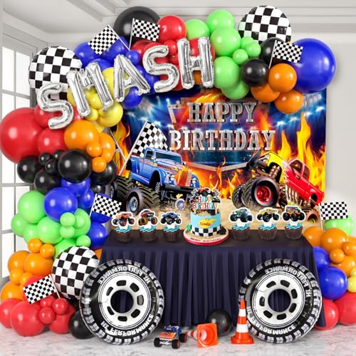 Monstertruck Geburtstag Deko Monster Trucks Party Deko mit Hintergrund Cupcake Topper Racing Wheels Folienballon Luftballon Girlande Monstertruck Geburtstagsdeko Kinder Jungen Monstertruck Geburtstag Deko Monster Trucks Party Deko mit Hintergrund Cupcake Topper Racing Wheels Folienballon Luftballon Girlande Monstertruck Geburtstagsdeko Kinder Jungen von Cleboen