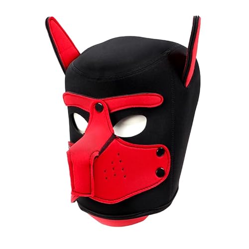 Cleiree Maulkorb aus Neopren für Welpen, bequeme und stilvolle Hundemaske (Rot, Einheitsgröße) von Cleiree