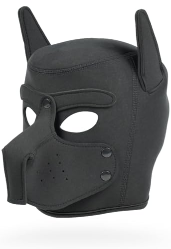 Cleiree Maulkorb aus Neopren für Welpen, bequeme und stilvolle Hundemaske (Schwarz, Einheitsgröße) von Cleiree