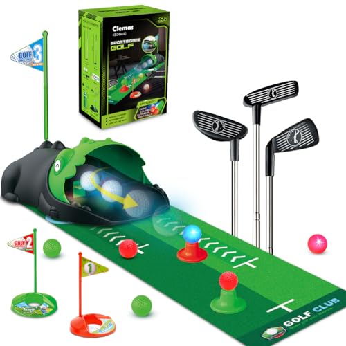 Clemas Minigolf Set Spielzeug für Kinder, Kinder Golf Spiele, 16PCS Indoor Outdoor Golfkoffer Spiel Set mit 3 bunten chläger, 6 Bälle, Putting Matte Spielzeug für Jungen Clemas Minigolf Set Spielzeug für Kinder, Kinder Golf Spiele, 16PCS Indoor Outdoor Golfkoffer Spiel Set mit 3 bunten chläger, 6 Bälle, Putting Matte Spielzeug für Jungen von Clemas