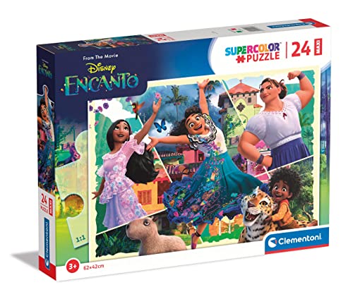 Clementoni 24246 Supercolor Disney Encanto-Puzzle 24 Maxi Teile Ab 3 Jahren, Buntes Kinderpuzzle Mit Besonderer Leuchtkraft & Farbintensität, Geschicklichkeitsspiel Für Kinder von Clementoni