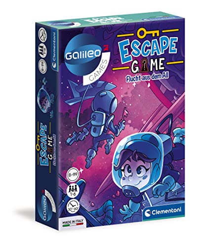 Clementoni Galileo Escape Game - Flucht aus dem All - Gesellschaftsspiel zum Knobeln & Rätseln inkl. Hinweiskarten und Requisiten - Familienspiel ab 8 Jahren - ideal als Geschenk 59229 von Clementoni