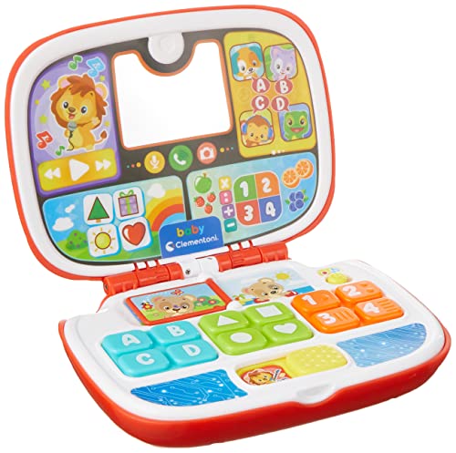 Baby Clementoni Baby-Laptop Tierfreunde - Spielzeug für Babys & Kinder ab 9 Monaten mit Ton- & Lichteffekten - Sensorik- & Motorikspielzeug für Kleinkinder, 59286 von Clementoni von Clementoni
