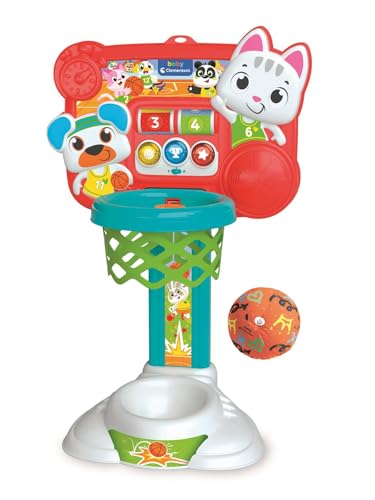 Baby Clementoni Interaktiver Basketball-Korb - Mit interaktiver Spielstand-Tafel & Haken zum Aufhängen - Babyspielzeug ab 18 Monate für Motorik & Geschicklichkeit - 17589 von Clementoni