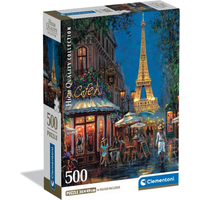 CLEMENTONI 35577 Puzzle 500 Teile High Quality Collection Compact Night At The Eiffel Café von Clementoni