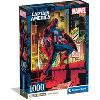 CLEMENTONI 37049 Puzzle 1000 Teile Marvel Collection Compact Marvel Captain America von Clementoni
