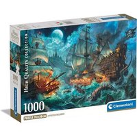 CLEMENTONI 39777 Puzzle 1000 Teile High Quality Collection Compact - Schlacht der Schiffe von Clementoni
