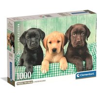 CLEMENTONI 39946 Puzzle 1000 Teile High Quality Collection Compact Three Labradors von Clementoni