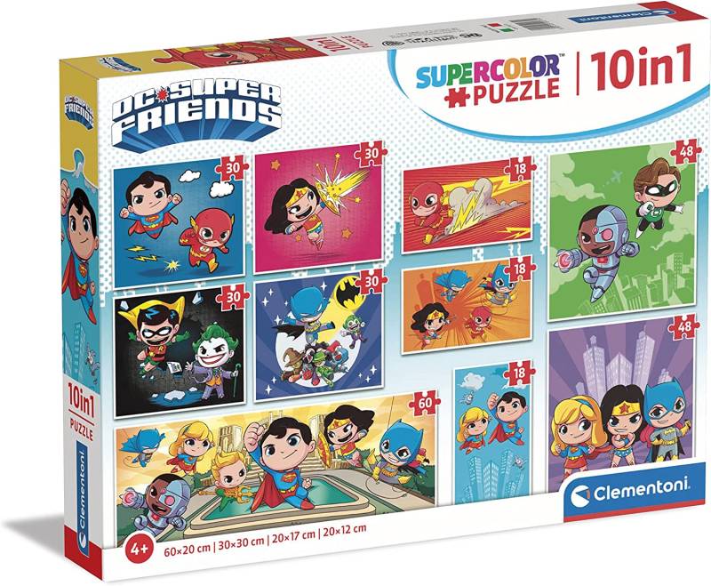Clementoni 10 Puzzles - DC Super Friends 18 Teile Puzzle Clementoni-20272 von Clementoni