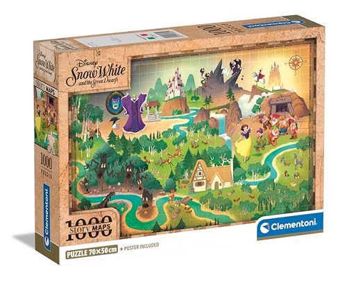 Clementoni 1000-teiliges Puzzle: Story Maps - Schneewittchen von Clementoni