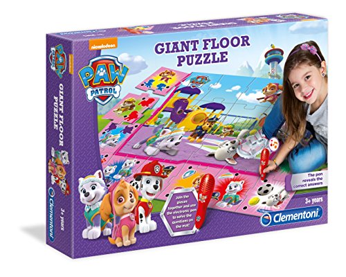 Clementoni Paw Patrol Quiz-Bodenpuzzle 70x100 cm-Kinderpuzzle mit 24 Maxi-Puzzleteilen-Lernspielzeug mit elektronischem Stift-Lernspiel für Kinder ab 3 Jahren, 61825, Mehrfarbig von Clementoni