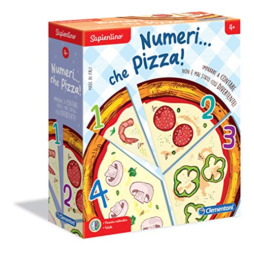 Clementoni - 16127 - Sapientino - Zahlen…Che Pizza - Spiel zum Zählen Lernen, Spiel mit Zahlen - Lernspiel 4 Jahre illustrierte Fliesen - Made in Italy von Clementoni