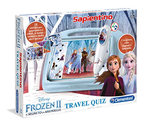 Clementoni 16186 Travel Quiz Frozen 2 Disney Spiel, Mehrfarbig von Clementoni