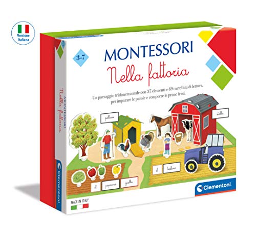 Clementoni 16267 Bauernhof – Made in Italy – Montessori Spiele 3 Jahre – Lernspiel, Mehrfarbig von Clementoni