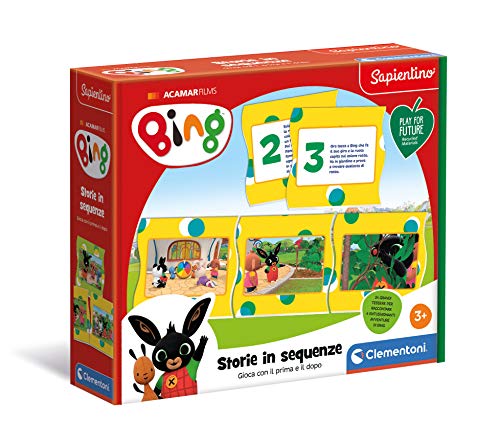 Clementoni - 16286 - Sapientino - Spiel Bing - Geschichten in Sequenzen, vor und nach - Puzzle Sequenzen - Play for Future - Made in Italy - Lernspiel 3 Jahre von Clementoni