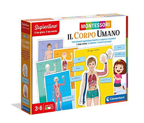 Clementoni 16373 Sapientino Montessori-Spiel 3 Jahre, Lernspiel für den menschlichen Körper, Anatomie und Sprachentwicklung – Made in Italy, Singles, Mehrfarbig, 7 x 5 cm Clementoni 16373 Sapientino Montessori-Spiel 3 Jahre, Lernspiel für den menschlichen Körper, Anatomie und Sprachentwicklung – Made in Italy, Singles, Mehrfarbig, 7 x 5 cm von Clementoni