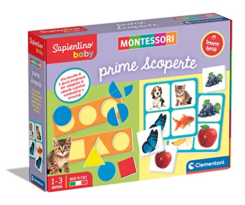 Clementoni 16421 Sapientino Baby Erste Entdeckungen – Lernspiel 1 Jahr (italienische Version), Spiele Montessori, Made in Italy, Mehrfarbig, S von Clementoni