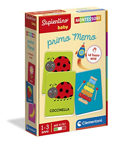Clementoni - Sapientino Baby Erste Lernemo 1 Jahr, Flashcards Montessori, Memory-Spiel, hergestellt in Italien, Farbe Italienisch, 16432 von Clementoni