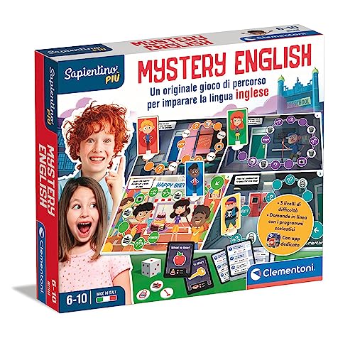 Clementoni - Sapientino mehr - Mistery English pädagogisch 6 Jahre zum Tischlernen, Wegspiel, Englisch für Kinder, Made in Italy, Farbe Italienisch, 16598 von Clementoni
