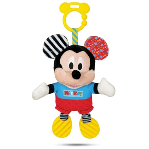 Clementoni 17165.1 Mouse and Friends Plüsch Mickey mit Beißring, Mehrfarbig, One Size von Clementoni