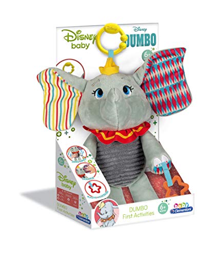 Disney Baby Dumbo Erste Aktivitäten Plüschtier - Kuscheliges Lernspielzeug, Spielzeug für Sensorik & Tastsinn, für Babys ab 6 Monaten, 17297 von Clementoni von Clementoni